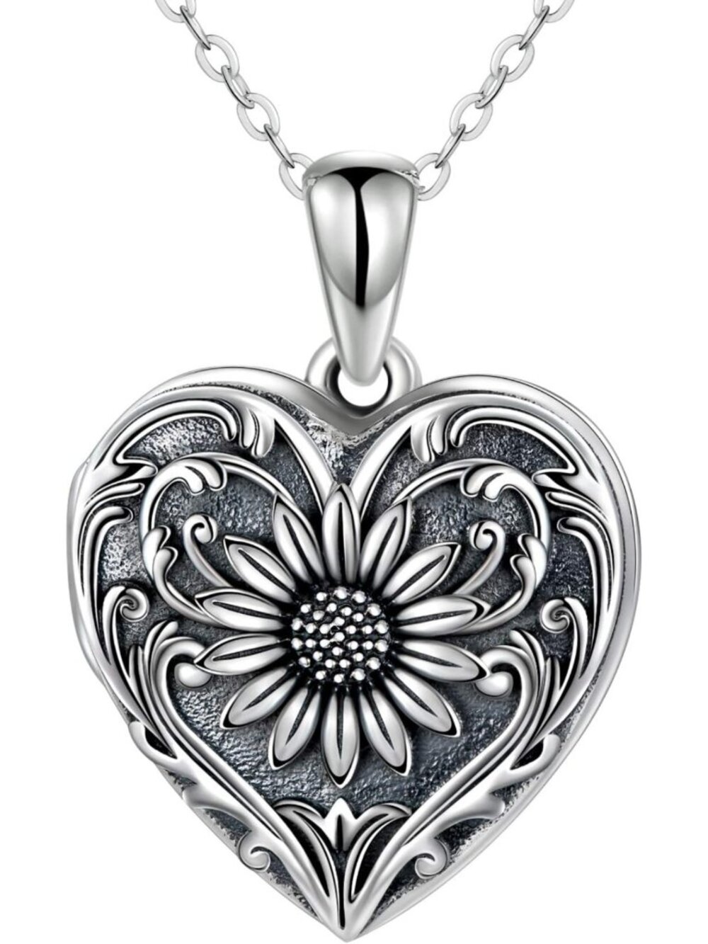 Custom Engraved Silver Locket Necklace - Photo Keepsake for Memorial & Gifts